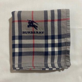 バーバリー(BURBERRY)のバーバリー　ハンカチ　中古品　グレーチェック　ホース刺繍　#2229(ハンカチ)