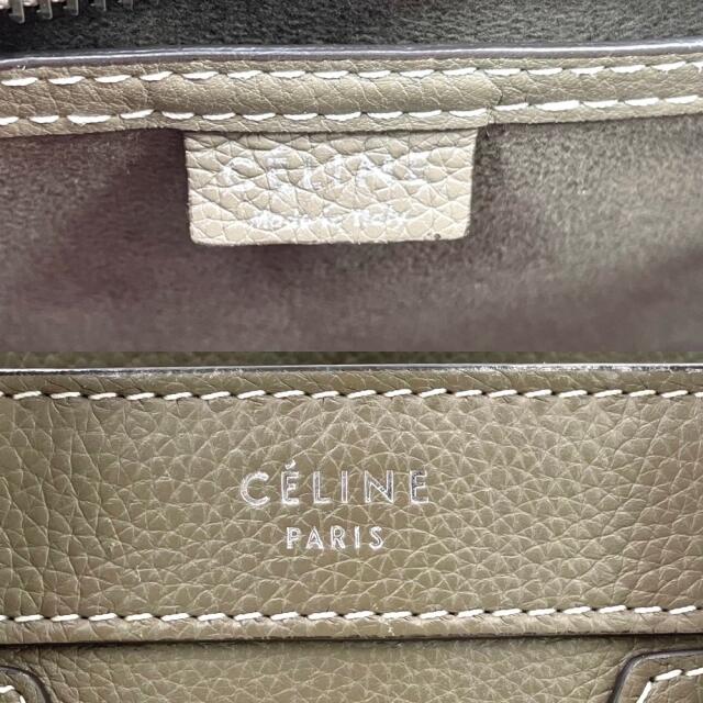 celine(セリーヌ)のCELINE セリーヌ 2WAY ラゲージナノショッパー ハンドバッグ ショルダーバッグ かばん 鞄 グレージュ 189243DRU  ドラムドカーフスキン   スリ シルバー金具 レディース ギフト【中古品】 レディースのバッグ(ショルダーバッグ)の商品写真