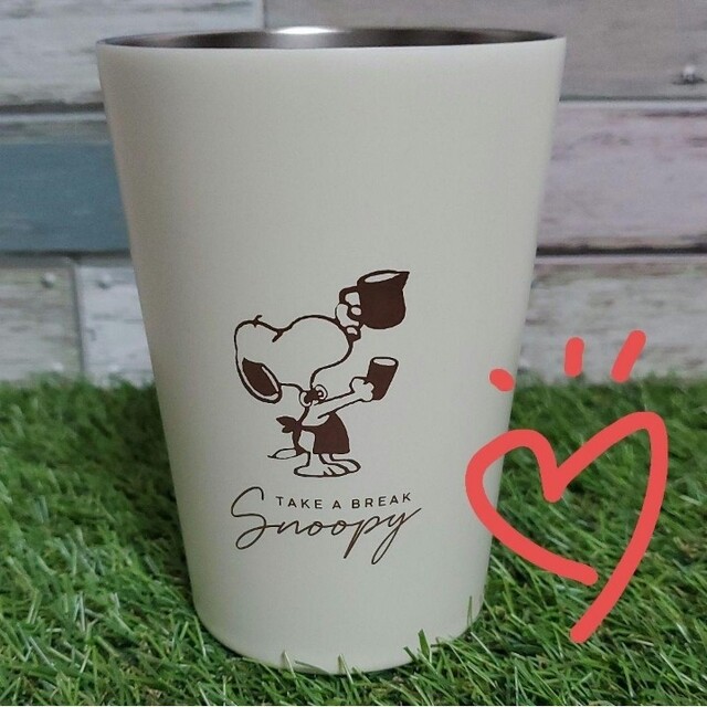 SNOOPY(スヌーピー)の新品☆ スヌーピー ステンレスタンブラー アイボリー インテリア/住まい/日用品のキッチン/食器(タンブラー)の商品写真