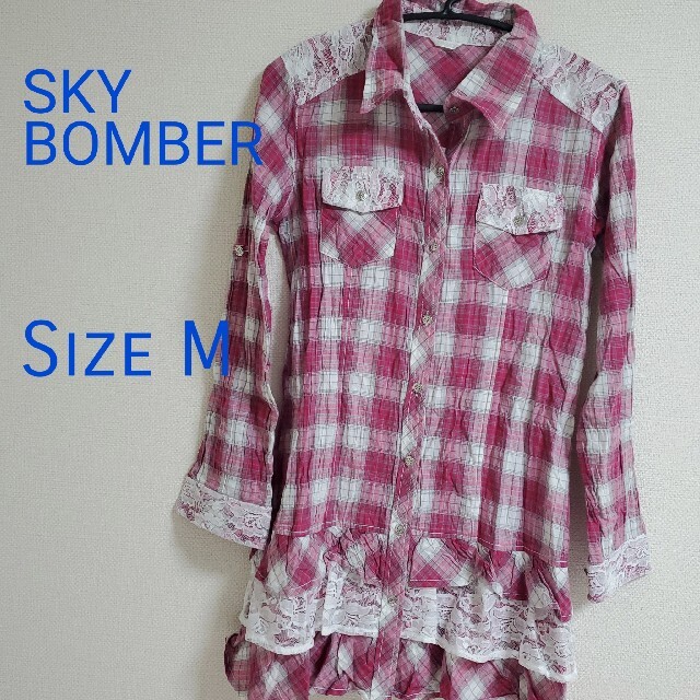 1/21削除 SKYBOMBER レース チェック  シャツワンピース 002 キッズ/ベビー/マタニティのキッズ服女の子用(90cm~)(ワンピース)の商品写真