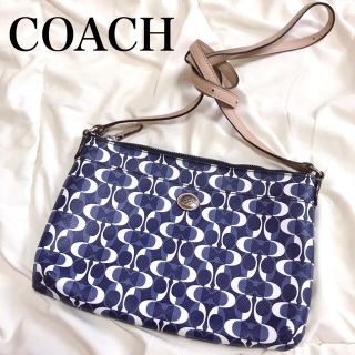 コーチ(COACH)のCOACH コーチ ミニショルダーバッグ ブルー 総柄(ショルダーバッグ)