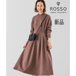 アーバンリサーチロッソ(URBAN RESEARCH ROSSO)の新品タグ付き★ROSSO ウエストマークフレアパーカーワンピース(ロングワンピース/マキシワンピース)