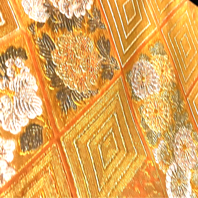 珍しいオレンジ色♪   袋帯　六通　　　正絹　フォーマル レディースの水着/浴衣(帯)の商品写真