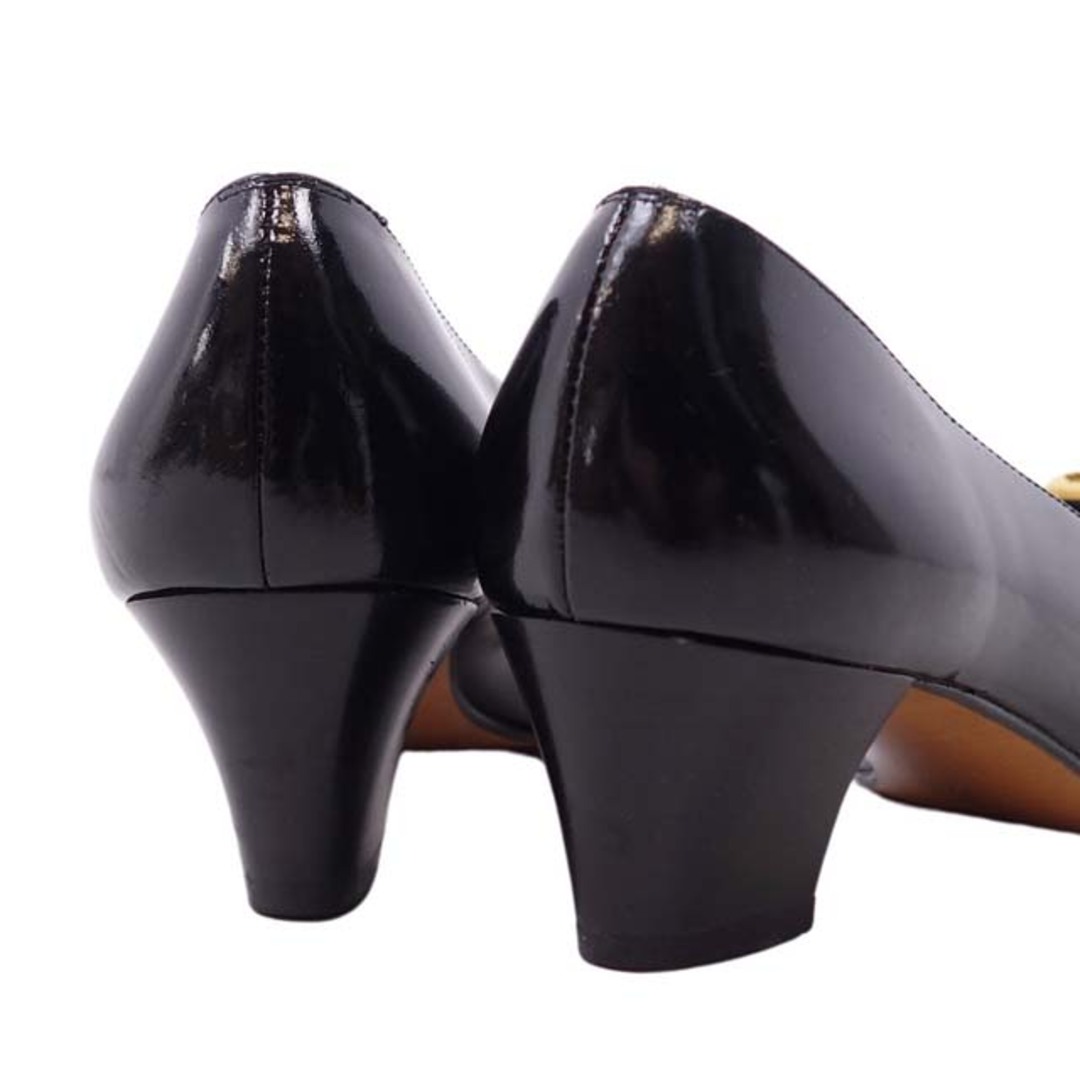 Salvatore Ferragamo(サルヴァトーレフェラガモ)のサルヴァトーレ フェラガモ パンプス ガンチーニ リボン エナメル 5 ブラック レディースの靴/シューズ(ハイヒール/パンプス)の商品写真