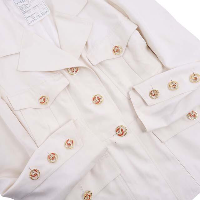 CHANEL(シャネル)のVintage シャネル ジャケット ココマーク シルク 38(M) ホワイト レディースのジャケット/アウター(その他)の商品写真