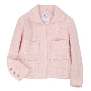 Vintage シャネル スーツ ツイード カメリア ジャケット スカート 42 Vintage シャネル スーツ ツイード カメリア ジャケット スカート 42