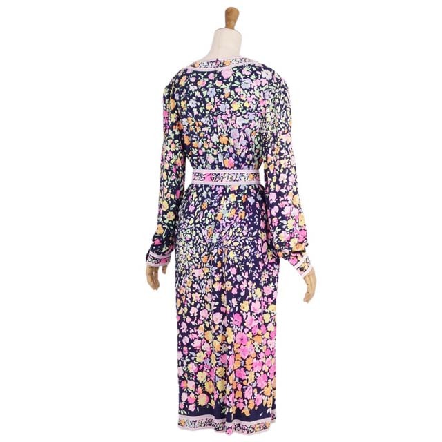 レオナール ワンピース ドレス シルク ジャージー 花柄 総柄 13AB3 レオナール ワンピース ドレス シルク ジャージー 花柄 総柄 13AB3