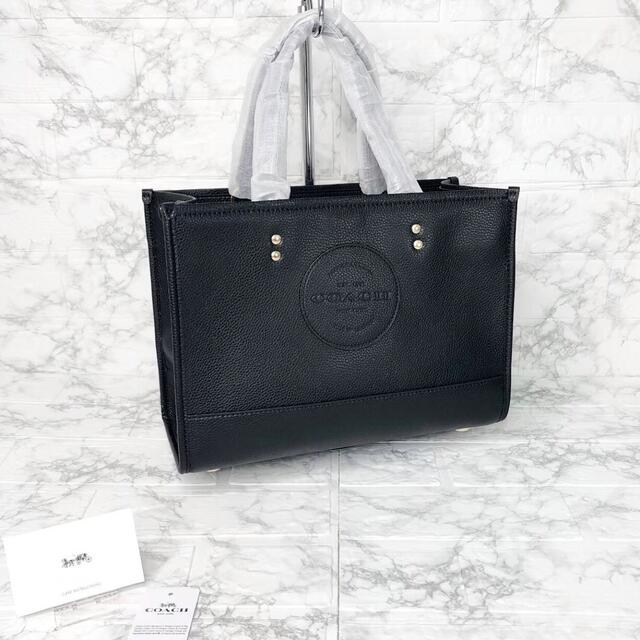 【新品】COACH トート ハンドバッグ ショルダーバッグ 丸ロゴ ブラック