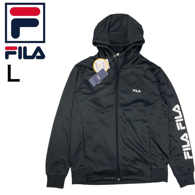 FILA フィラ ナイロンジャケット アノラック 裏起毛 ビッグロゴ 刺繍 L