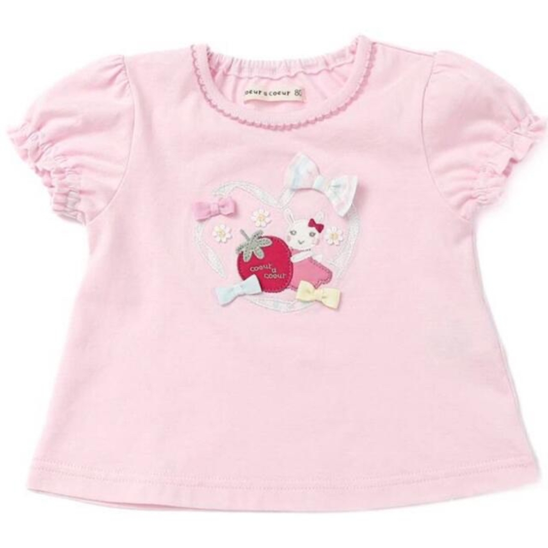 coeur a coeur(クーラクール)のクーラクール♡Tシャツ ピンク サイズ80 半袖 キッズ/ベビー/マタニティのベビー服(~85cm)(Ｔシャツ)の商品写真