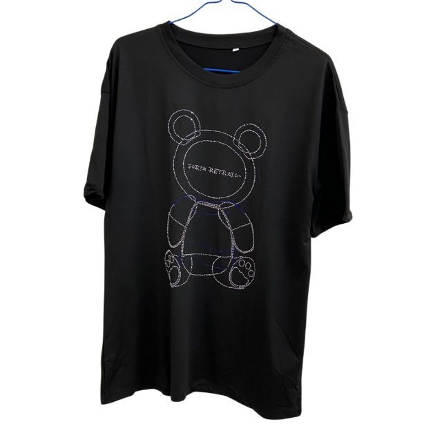 【新品♪】レディース　ラインストーン　ベアーTシャツ　ブラック　Lサイズ レディースのトップス(Tシャツ(半袖/袖なし))の商品写真