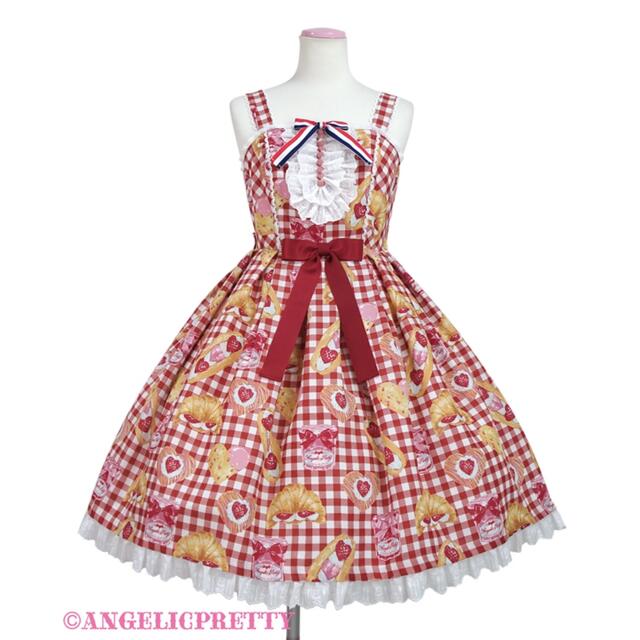 angelic pretty いちごBread Bakeryジャンパースカートワンピース