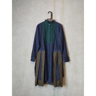 サカイ(sacai)のsacai 切替シャツワンピース(ひざ丈ワンピース)