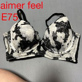 エメフィール(aimer feel)のブラジャー 下着 レース E75 タグ無し りぼん aimer feel(ブラ)