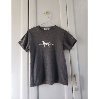 ラブラドールリトリーバー(Labrador Retriever)のラブラドールレトリバー(ロゴ　刺繍）Tシャツ　グレー(Tシャツ(半袖/袖なし))