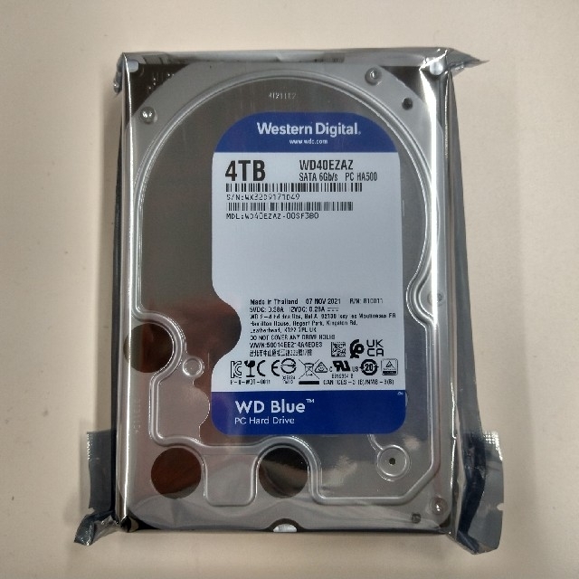 4TB 3.5インチHDD SATA ウエスタンデジタル WD40EZAZ 1