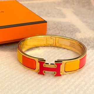 エルメス(Hermes)のエルメス　HERMES  バングル　ブレスレット　オレンジ　クリックH 新品(ブレスレット/バングル)