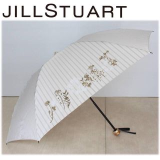 ジルスチュアート(JILLSTUART)の《ジル スチュアート》新品 ストライプ 花柄箔押し 折りたたみ傘 はじきカバー(傘)