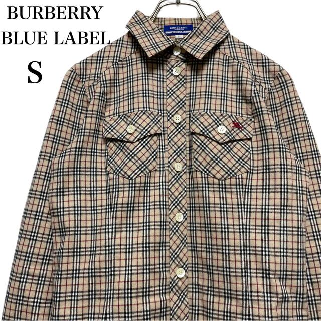 BURBERRY バーバリーブルーレーベル ノバチェックシャツ 刺繍ロゴ S   フリマアプリ ラクマ