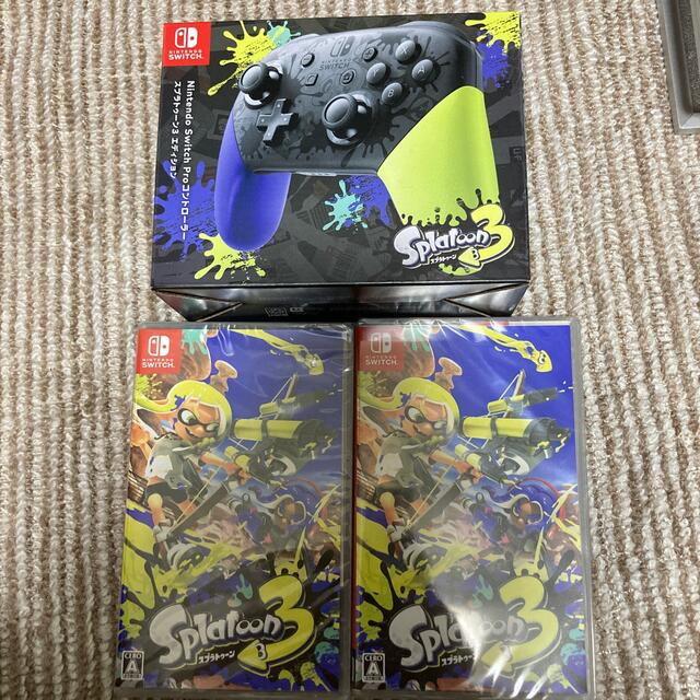 任天堂(ニンテンドウ)のスプラトゥーン3 プロコン×1 ソフト×2 セット 新品未使用 エンタメ/ホビーのゲームソフト/ゲーム機本体(家庭用ゲームソフト)の商品写真