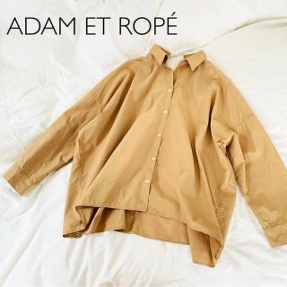 アダムエロぺ(Adam et Rope')の【ADAM ET ROPÉ】スキッパーシャツブラウス　キャメルブラウン　FREE(シャツ/ブラウス(長袖/七分))