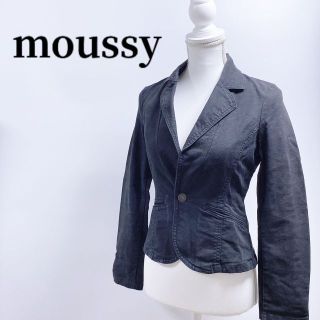 マウジー(moussy)のmoussyマウジーデニムテーラードジャケットブラックサイズ1アウター(テーラードジャケット)