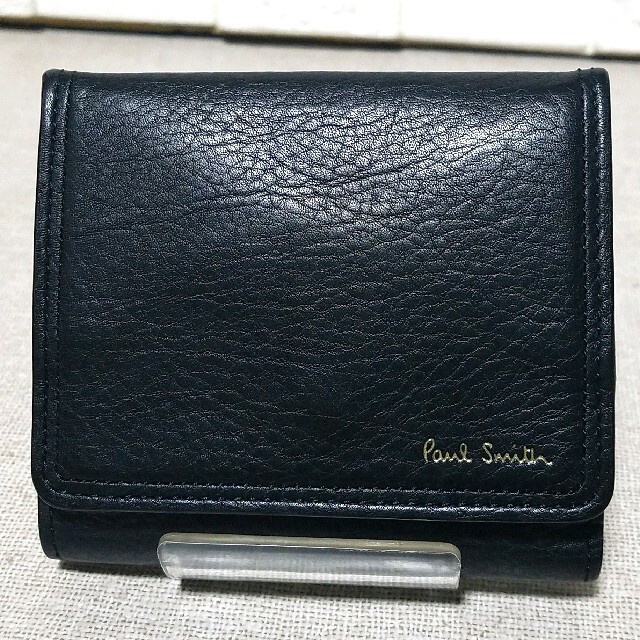 【極美品】ポールスミス 2つ折り財布   コンパクトウォレット ブラック レザー