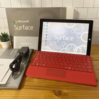 マイクロソフト(Microsoft)の【美品】Surface3おしゃれなレッド☘Win11☘SSD128GB☘オフィス(ノートPC)