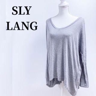 スライラング(SLY LANG)のSLY LANGスライラングVネックアシメ長袖オーバートップス(Tシャツ(長袖/七分))