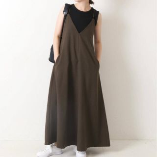 スピックアンドスパン(Spick & Span)の【新品タグ付き】spick&span＊ウールライクツイルキャミソールドレス 36(ロングワンピース/マキシワンピース)