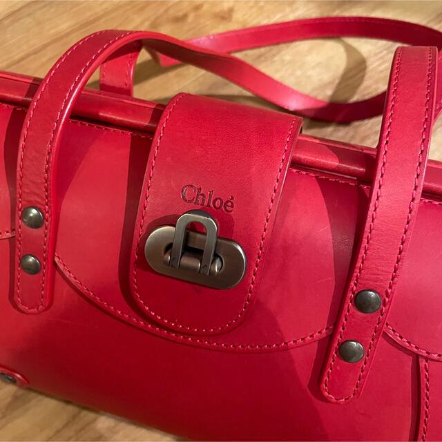 オンライン公式店 Lock 【新品】Chloe HandBag 赤 ハンドバック クロエ Red ハンドバッグ