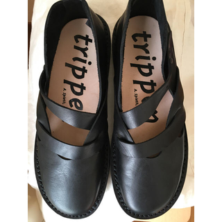 トリッペン(trippen)の[送料込み]trippen size39 ブラックレザーシューズ(ローファー/革靴)
