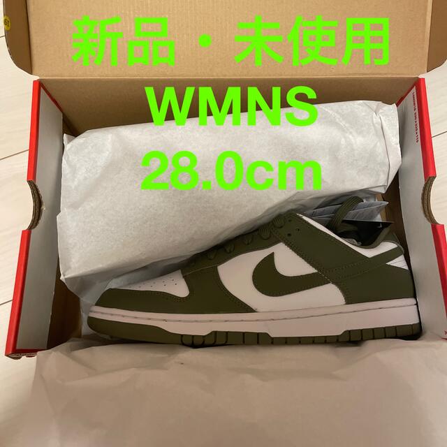 Nike WMNS Dunk Low Medium Olive 28.0cm レディース 靴/シューズ ...