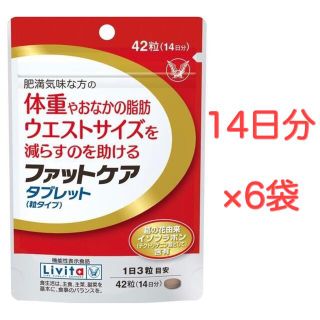 タイショウセイヤク(大正製薬)のリビタ ファットケア タブレット（粒タイプ） 6袋セット(ダイエット食品)