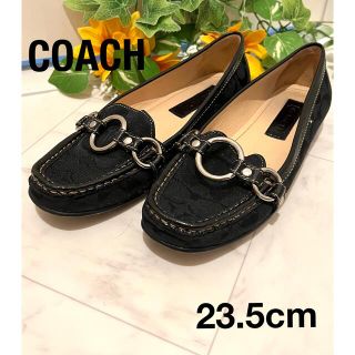 コーチ(COACH)の【COACH】コーチ シグネチャー ローファー パンプス ブラック 23.5cm(ローファー/革靴)