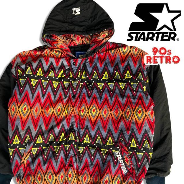 TROYCLOTHING激レア 90s スターター ネイティブ柄 ナイロンジャケット L STARTER