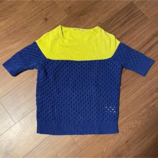 カルヴェン(CARVEN)のcarven バイカラー　半袖ニット(ニット/セーター)