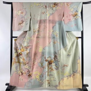 訪問着 美品 逸品 身丈162.5cm 裄丈66.5cm 正絹 【中古】(着物)