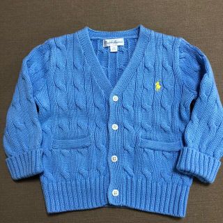 ラルフローレン(Ralph Lauren)の美品　ラルフローレン カーディガン　12M 80 フォーマル　誕生日　水色(カーディガン/ボレロ)