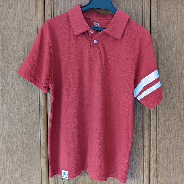 桃太郎ジーンズ　半袖ポロシャツ　Sサイズ 赤色　レッド　モモタロウジーンズ　新品 メンズのトップス(ポロシャツ)の商品写真