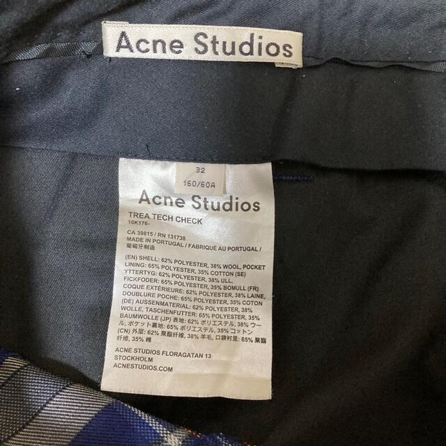 Acne Studios - 【Acne Studios】ブルーチェックパンツ 美品の通販 by