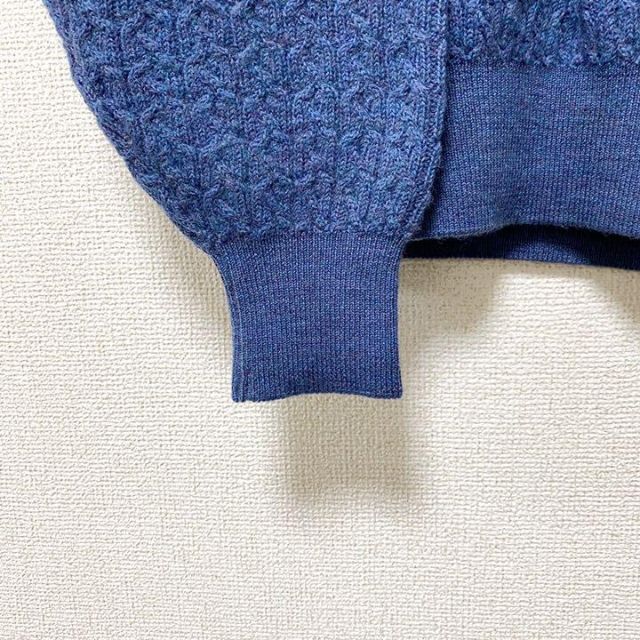 LANVIN(ランバン)のニットポロシャツ　ランバン　ケーブル編み　刺繍　ウール　太アーム メンズのトップス(ポロシャツ)の商品写真