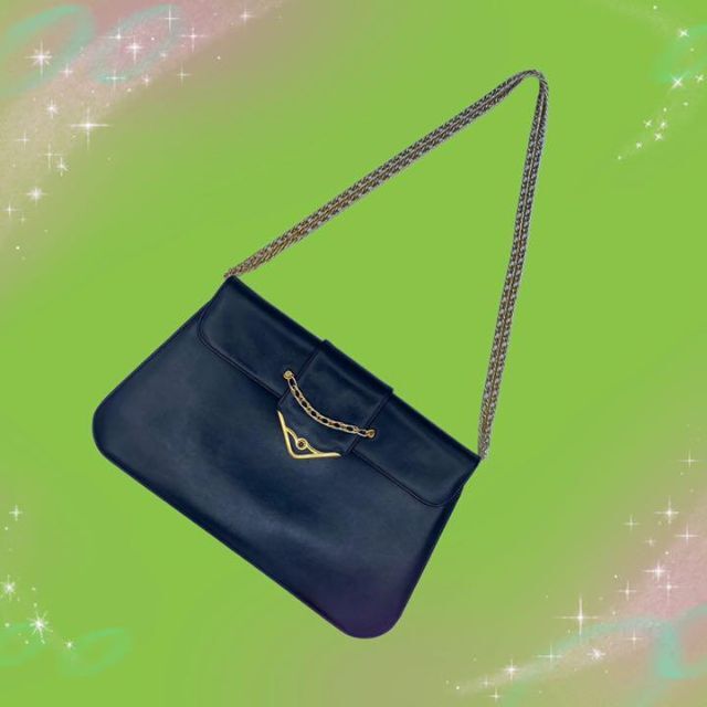 美品 カルティエ サファイアライン ショルダーバッグ ダブルフラップ