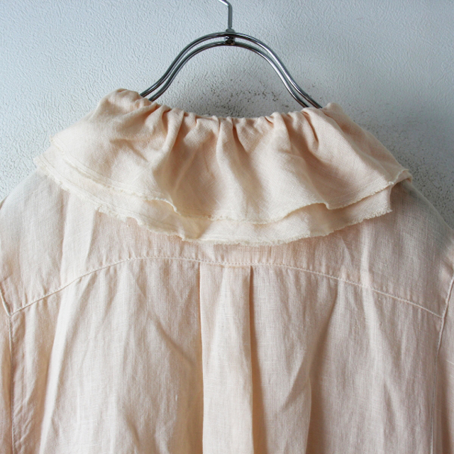 極美品 2022SS コレクションアイテム nest Robe ネストローブ リネン段染め 2枚襟ワンピース F/L.PEACH【2400012968417】 3