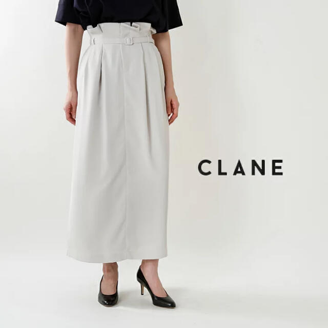 CLANE(クラネ)の【ちー様専用、新品未使用、タグ付き】CLANE ベルトタックスカート　size2 レディースのスカート(ロングスカート)の商品写真