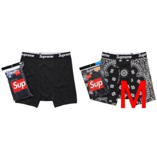 Supreme Hanes Boxer Brief Medium 黒 4枚