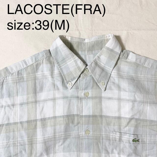 トップスLACOSTE(FRA)ビンテージコットンチェックBDシャツ