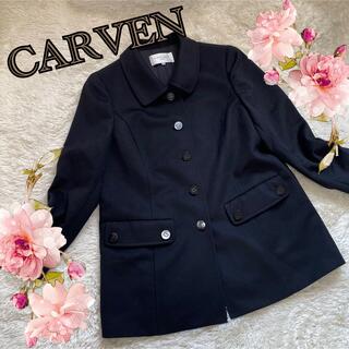 カルヴェン(CARVEN)の【CARVEN】カシミヤ混 ジャケット 黒 大きいサイズ アンゴラ(ピーコート)