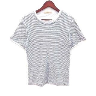 グローバルワーク(GLOBAL WORK)のグローバルワーク Tシャツ カットソー 半袖 ボーダー S 紺 白 ■MO(Tシャツ/カットソー(半袖/袖なし))