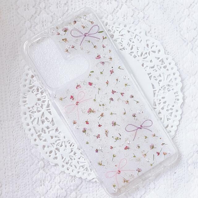 全機種♡アリッサムとリボンのスマホケース♡iPhone Xperia スマホ/家電/カメラのスマホアクセサリー(Androidケース)の商品写真